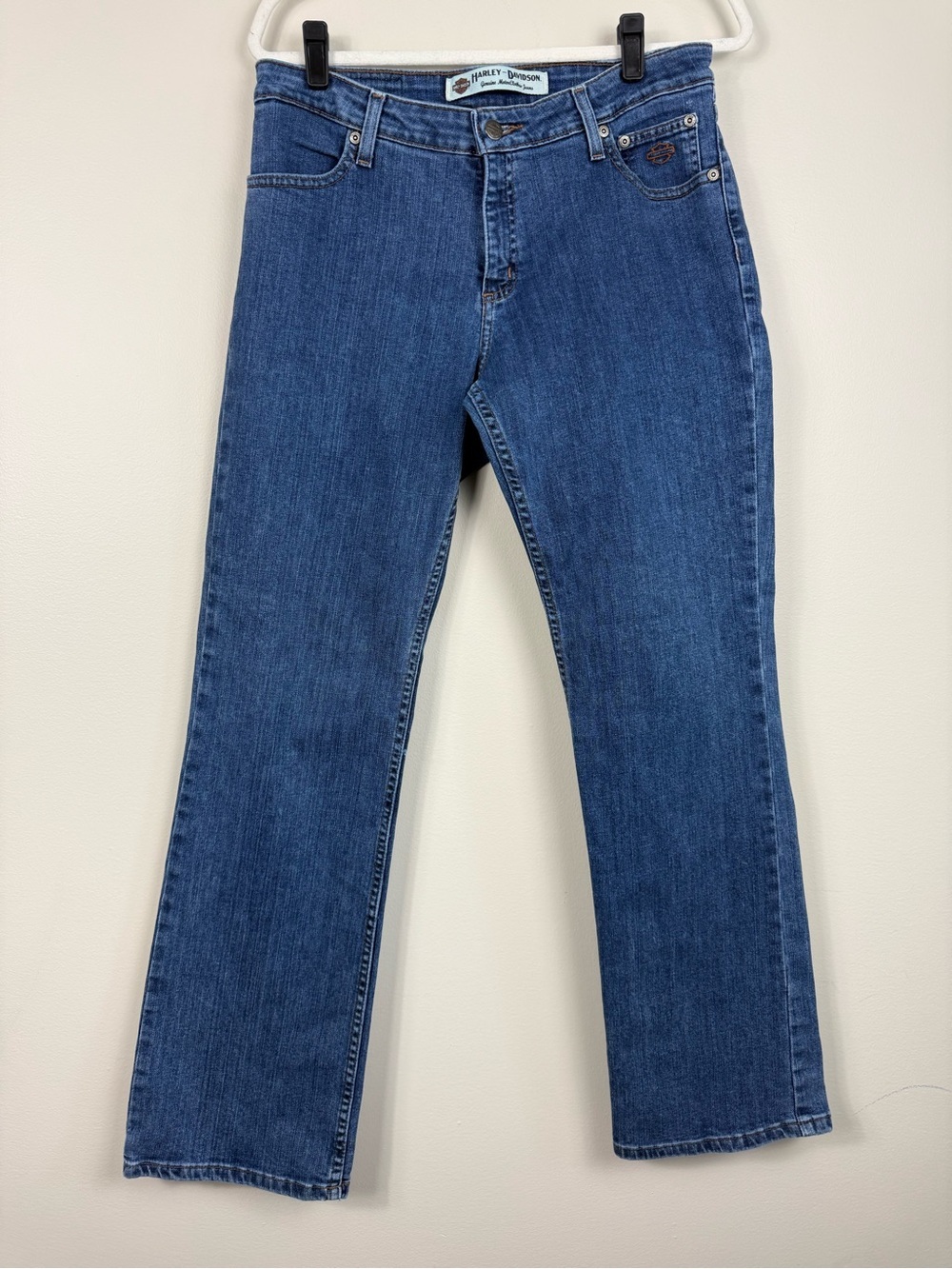 Harley Davidson Jeans Womens 10 Blue Denim Cotton Bootcut Biker Casual Comfy